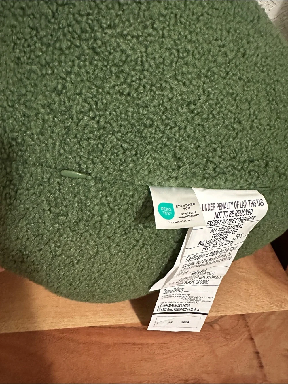 Plush Avocado Throw Pillow - Soft Green & Brown
